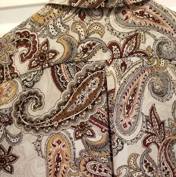 Susan Graver Paisley Long Sleeved Button-Down Tunic - Picture 2 of 6